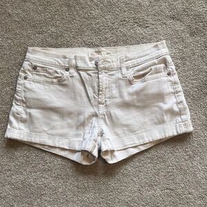 7 For All Mankind Women's White Denim Shorts